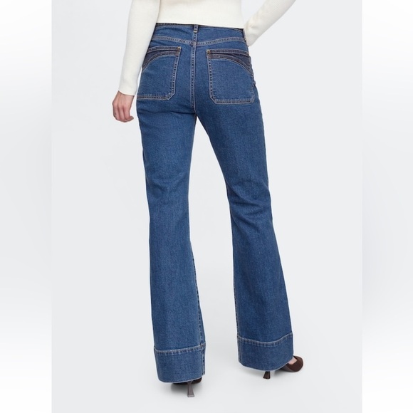 Gap 70s flare high rise jeans Blue 29 8 Tall Long - Picture 3 of 13